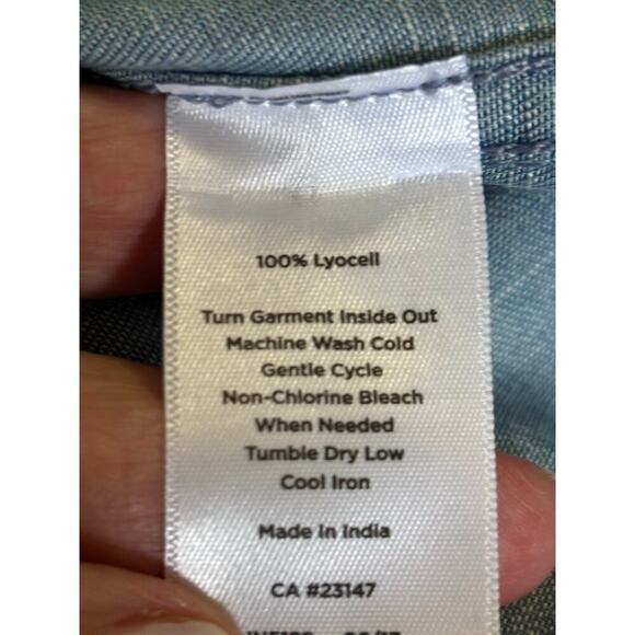Talbots blue chambray top, country, western, southwestern, festival, Americana - Picture 5 of 5
